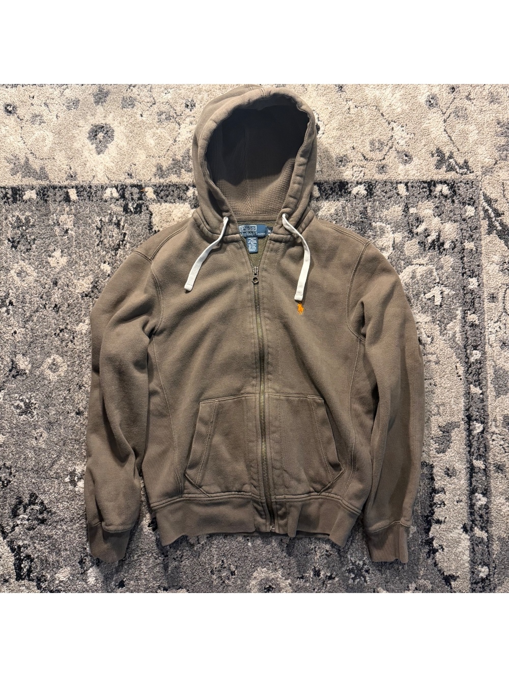 Polo by Ralph Lauren Men's Medium Brown Zip-Up Hoodie Sweatj